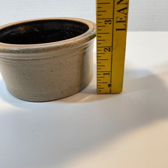 Handcrafted Beaumont Pottery from Maine Crock Blue & Beige Glaze - Picture 6 of 7